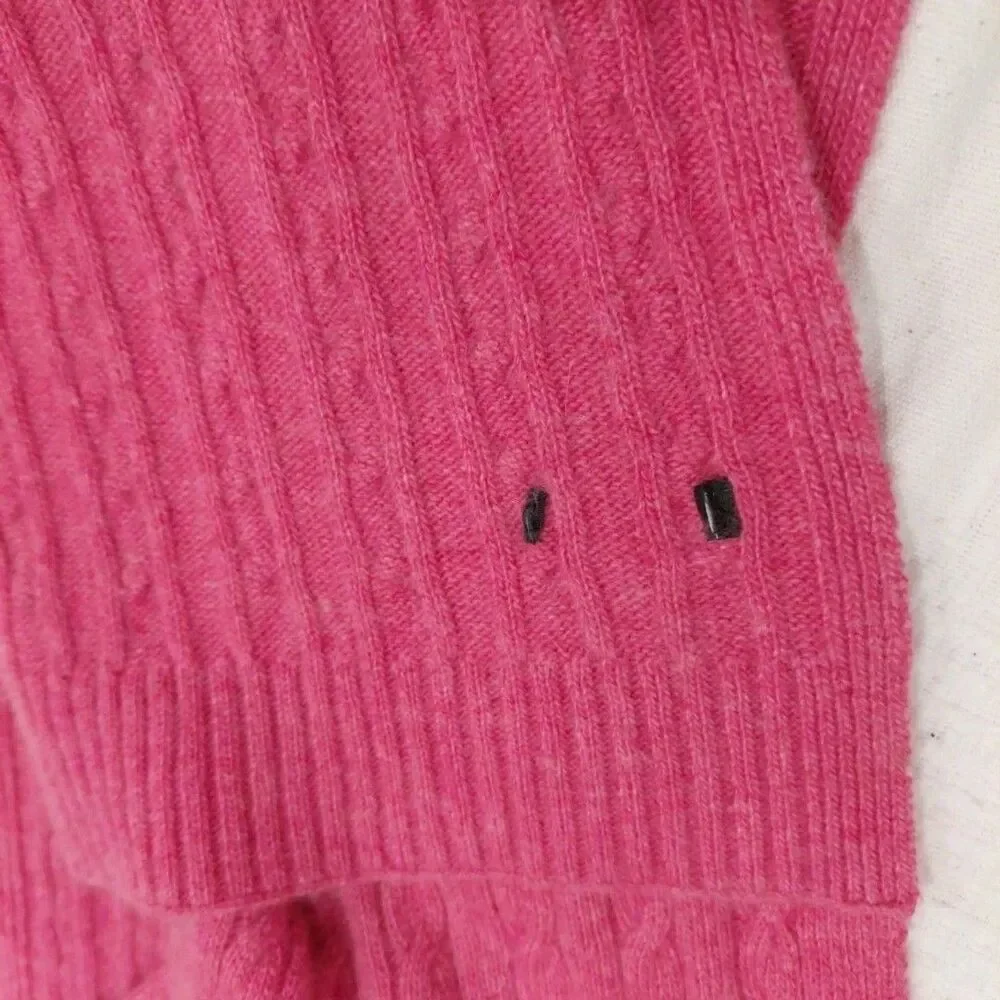 Pink Cashmere Polo Ralph Lauren Cable Knit Scarf Soft Warm Winter Accessory EUC